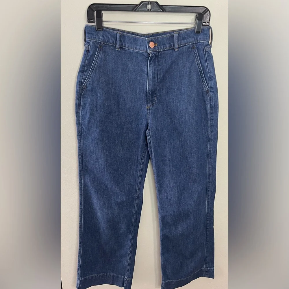 J.Crew Wide Leg Denim Trousers Jean Pant Size 27